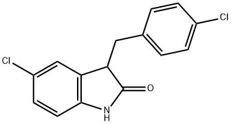 3-(4-CHLOROBENZYL)-5-CHLORO-INDOLIN-2-ONE 结构式