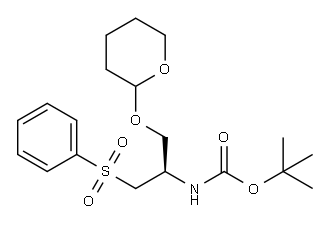 (2R)-2-BOC-AMINO-3-PHENYLSULFONYL-1-(2-TETRAHYDROPYRANYLOXY)PROPANE, 98 结构式