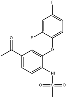 N-[4-乙酰基-2-(2,4-二氟苯氧基)苯基]-甲烷磺酰胺 结构式