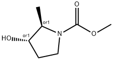 1-Pyrrolidinecarboxylicacid,3-hydroxy-2-methyl-,methylester,trans-(9CI) 结构式