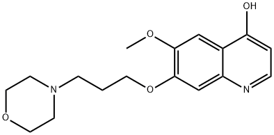 6-甲氧基-7-[3-(4-吗啉基)丙氧基]-4-羟基喹啉 结构式