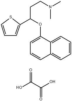 (S)-(+)-N,N-二甲基-3-(1-萘氧基)-3-(2-噻吩基)丙胺草酸盐 结构式