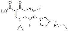 3-Quinolinecarboxylic acid, 1-cyclopropyl-7-[3-[(ethylaMino)Methyl]-1-pyrrolidinyl]-6,8-difluoro-1,4-dihydro-4-oxo- 结构式