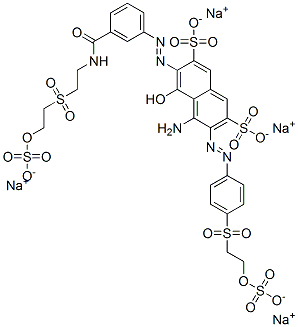 2,7-Naphthalenedisulfonic acid, 4-amino-5-hydroxy-6-3-2-2-(sulfooxy)ethylsulfonylethylaminocarbonylphenylazo-3-4-2-(sulfooxy)ethylsulfonylphenylazo-, tetrasodium salt 结构式