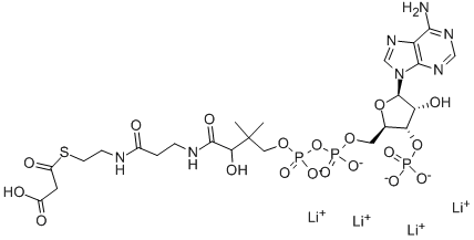 丙二酰辅酶A四锂盐 结构式