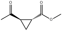 Cyclopropanecarboxylic acid, 2-acetyl-, methyl ester, (1R-trans)- (9CI) 结构式