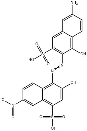 4-[(6-amino-1-hydroxy-3-sulpho-2-naphthyl)azo]-3-hydroxy-7-nitronaphthalene-1-sulphonic acid  结构式