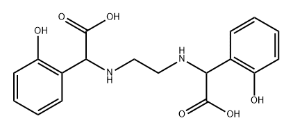 N,N'-乙基双(2-[2-羟基苯基]甘氨酸) 结构式