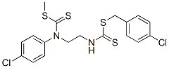 1-[(4-chlorophenyl)methylsulfanyl]-N-[2-[(4-chlorophenyl)methylsulfany lcarbothioylamino]ethyl]methanethioamide 结构式