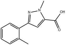 1-METHYL-3-(2-METHYLPHENYL)-1{H}-PYRAZOLE-5-CARBOXYLIC ACID 结构式