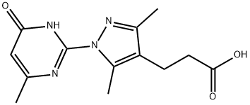 3-[3,5-DIMETHYL-1-(4-METHYL-6-OXO-1,6-DIHYDROPYRIMIDIN-2-YL)-1H-PYRAZOL-4-YL]PROPANOIC ACID 结构式