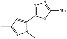 5-(1,3-DIMETHYL-1H-PYRAZOL-5-YL)-1,3,4-OXADIAZOL-2-AMINE 结构式