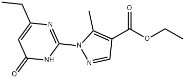 Ethyl 1-(4-ethyl-6-oxo-1,6-dihydropyrimidin-2-yl)-5-methyl-1H-pyrazole-4-carboxylate 结构式