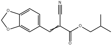 Α-氰基-3,4-亚甲二氧基肉桂酸异丁酯 结构式