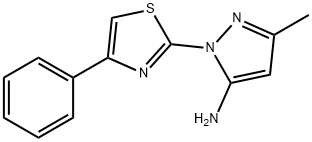 3-METHYL-1-(4-PHENYL-1,3-THIAZOL-2-YL)-1H-PYRAZOL-5-AMINE 结构式