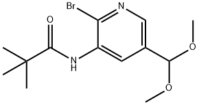 N-(2-Bromo-5-(dimethoxymethyl)pyridin-3-yl)-pivalamide 结构式