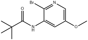 N-(2-溴-5-甲氧基吡啶-3-基)新戊酰胺 结构式