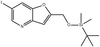 2-(((叔丁基二甲基甲硅烷基)氧基)甲基)-6-碘呋喃[3,2-B]吡啶 结构式