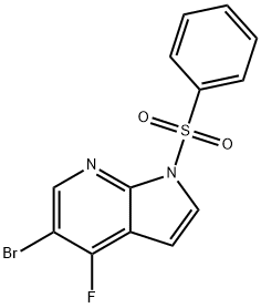 1H-Pyrrolo[2,3-b]pyridine, 5-broMo-4-fluoro-1-(phenylsulfonyl)- 结构式