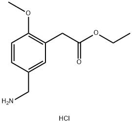 (5-Aminomethyl-2-methoxy-phenyl)-acetic acid ethyl ester HCl 结构式
