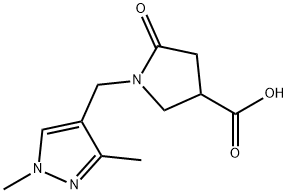 1-[(1,3-dimethyl-1H-pyrazol-4-yl)methyl]-5-oxopyrrolidine-3-carboxylic acid 结构式