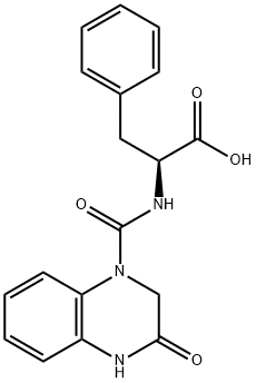 (S)-2-(3-Oxo-1,2,3,4-tetrahydroquinoxaline-1-carboxamido)-3-phenylpropanoic acid 结构式