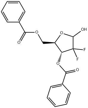 2-脱氧-2,2-二氟-D-赤式戊呋喃糖 3,5-二苯甲酸酯 结构式