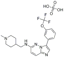 N-[(1-甲基-4-哌啶基)甲基]-3-[3-(三氟甲氧基)苯基]咪唑并[1,2-B]哒嗪-6-胺硫酸盐 结构式