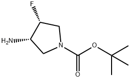 (3S,4R)-3-氨基-4-氟吡咯烷-1-羧酸叔丁酯 结构式