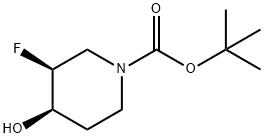 3S,4R)-3-氟-4-羟基哌啶-1-羧酸叔丁酯 结构式