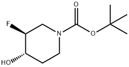 N-BOC-(3S,4S)-3氟-4-羟基哌啶 结构式