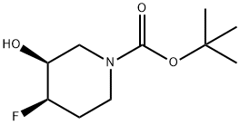 (3S,4R)-4-氟-3-羟基-1-哌啶羧酸叔丁酯 结构式