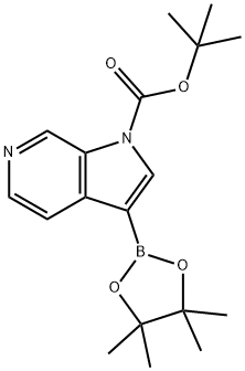 TERT-BUTYL 3-(4,4,5,5-TETRAMETHYL-1,3,2-DIOXABOROLAN-2-YL)PYRROLO[2,3-C]PYRIDINE-1-CARBOXYLATE 结构式