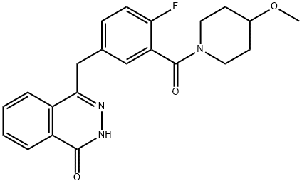 4-[4-氟-3-[(4-甲氧基哌啶-1-基)羰基]苄基]酞嗪-1(2H)-酮 结构式