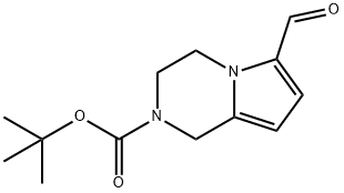6-甲酰基-1H,2H,3H,4H-吡咯并[1,2-A]吡嗪-2-羧酸叔丁酯 结构式
