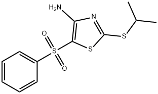 4-AMINO-2-ISOPROPYLTHIO-5-(PHENYLSULFONYL)THIAZOLE 结构式