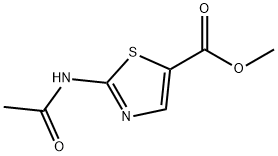 Methyl 2-(acetylamino)-1,3-thiazole-5-carboxylate, 2-Acetamido-5-(methoxycarbonyl)-1,3-thiazole 结构式