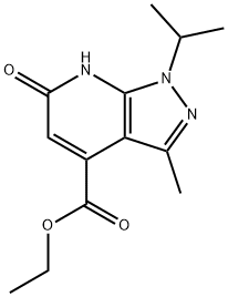 乙基 1-异丙基-3-甲基-6-氧代-6,7-二氢-1H-吡唑并[3,4-B]吡啶-4-甲酸酯 结构式