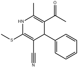 3-Pyridinecarbonitrile, 1,4-dihydro-5-acetyl-6-methyl-2-(methylthio)-4 -phenyl- 结构式