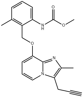 8-(2-methoxycarbonylamino-6-methylbenzyloxy)-2-methyl-3-(2-propynyl)imidazo(1,2-a)pyridine 结构式