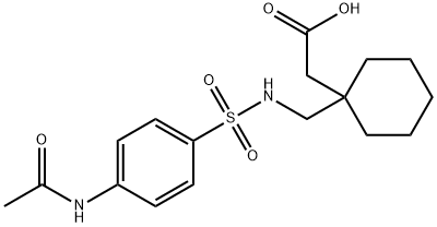 2-[1-[[(4-乙酰氨基苯基)磺酰基氨基]甲基]环己基]乙酸 结构式