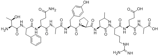 THR-PHE-GLN-ALA-TYR-PRO-LEU-ARG-GLU-ALA: TFQAYPLREA 结构式