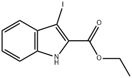 3-碘-1H-吲哚-2-甲酸乙酯 结构式