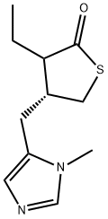(3S,4R)-3-乙基-4-((1-甲基-1H-咪唑-5-基)甲基)二氢噻吩-2(3H)-酮 结构式