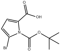 5-溴-1H-吡咯-1,2-二羧酸-1-1,1-二甲基乙酯 结构式