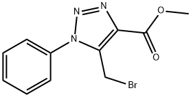 5-(溴甲基)-1-苯基-1H-1,2,3-三氮唑-4-甲酸甲酯 结构式