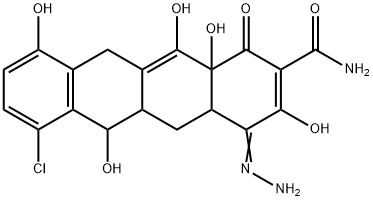 7-Chloro-1,4,4a,5,5a,6,11,12a-octahydro-3,6,10,12,12a-pentahydroxy-1,4-dioxo-2-naphthacenecarboxaMide 4-Hydrazone 结构式