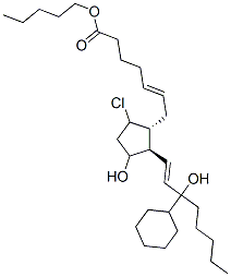 9-chloro-15-cyclohexyl-11,15-dihydroxypentanor-5,13-prostadienoic acid 结构式