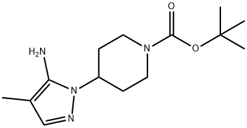 4-(5-氨基-4-甲基-1H-吡唑-1-基)哌啶-1-甲酸叔丁酯 结构式