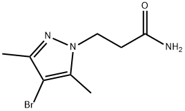 3-(4-溴-3,5-二甲基-1H-吡唑-1-基)丙酰胺 结构式